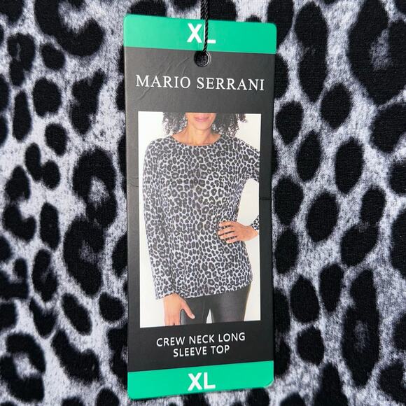 NWT Mario Serrani Long Sleeve Grey Leopard Tunic T-Shirt Size XL - Picture 5 of 13